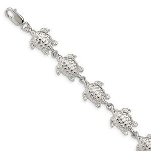 Kazi Luxury Sterling Silver Sea Turtles Bracelet